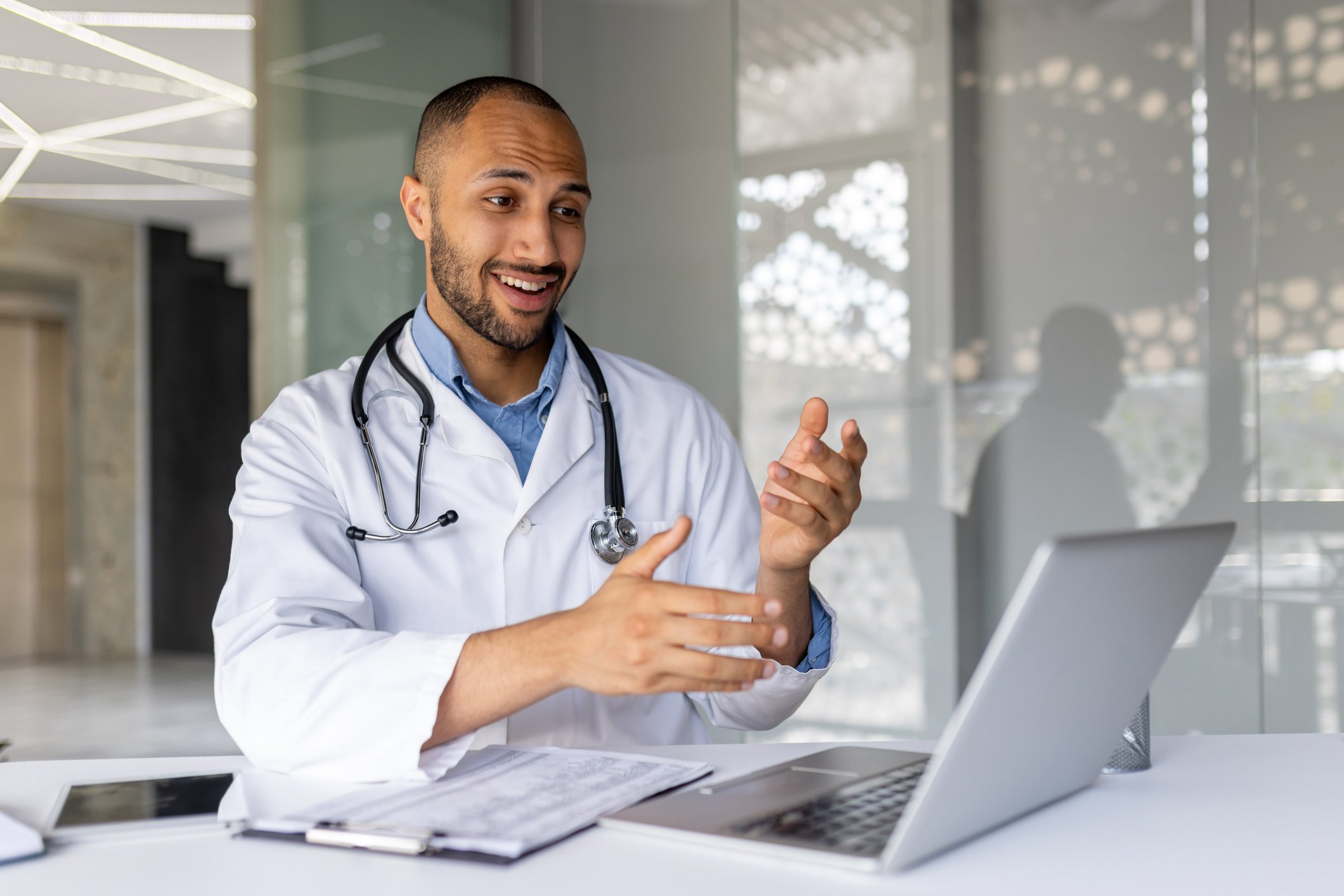 Doctors using technology for affordable medication solutions.
